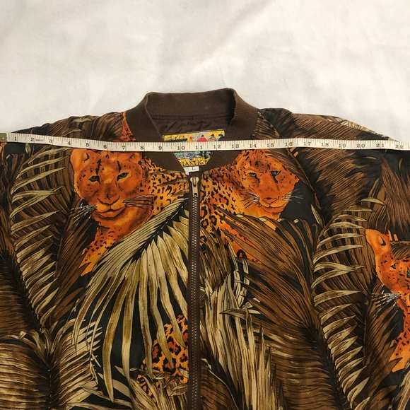 COPY - Vintage Jaguar Silk Bomber Jacket 90s Jungle Print - Picture 6 of 8